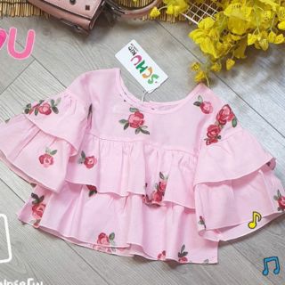Áo baby doll 2 tầng hoa thêu tay