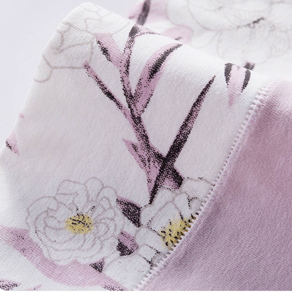 Quần Lót Nữ Cạp Cao-Quần Lót Cotton Gen Bụng Kháng Khuẩn Hoa Lá Thanh Nhã Cao Cấp S76