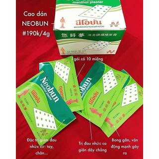 1gói cao dán giảm đau neobun menthol plaster