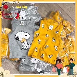 Abe46 - set 2 áo ba lỗ cún trắng vàng xanh bé trai