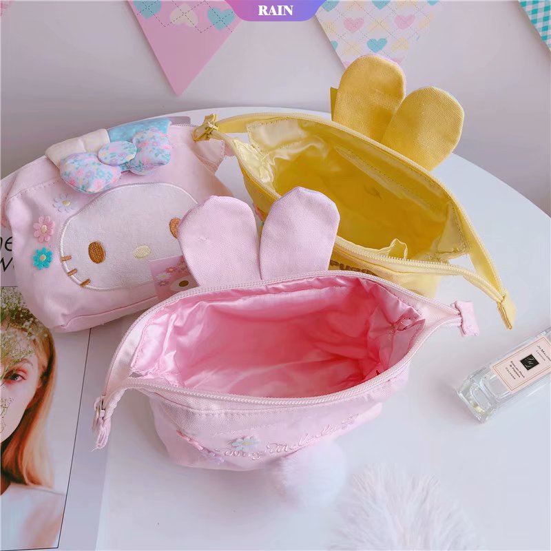 Túi Đựng Mỹ Phẩm Sức Chứa Lớn Họa Tiết Hoạt Hình Sanrio Cinnamoroll My Melody Hello Kitty