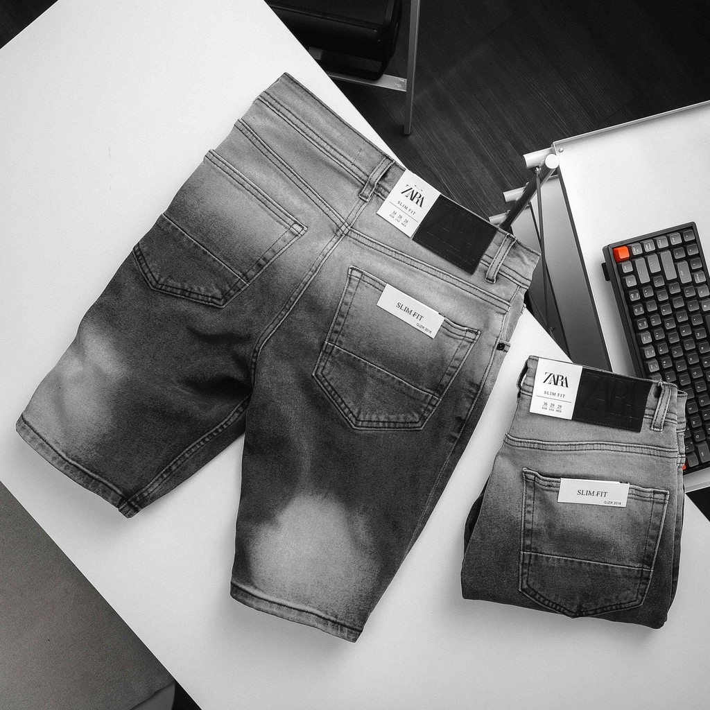 Quần Short jeans ZR WAX XÁM NHẠT 2018 Foxxmen