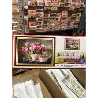 TRANH ĐÍNH ĐÁ BÌNH HOA TÍM Vs277