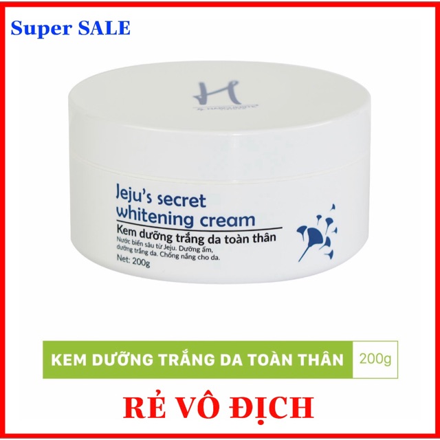 KEM BODY DƯỠNG TRẮNG TOÀN THÂN JEJU'S SECRET WHITENING CREAM H NARGUERITE (200gr)