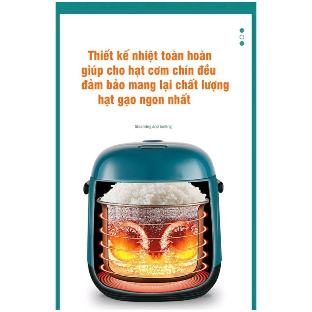 Nồi Cơm Điện Mini Đa Năng JIASHI 1,2L (Nấu Cháo, Hầm, Chưng, Hấp, Luộc) Cho 1 Người ăn