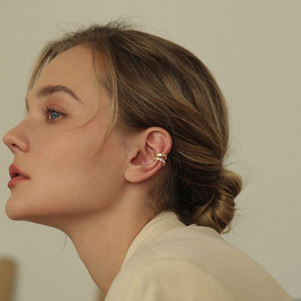 Khuyên Tai Mạ Bạc 925 Không Đối Xứng Thời Trang VANES1 Dành Cho Nữ|Khuyên Kẹp Sụn Tai Kim Loại Cá Tính