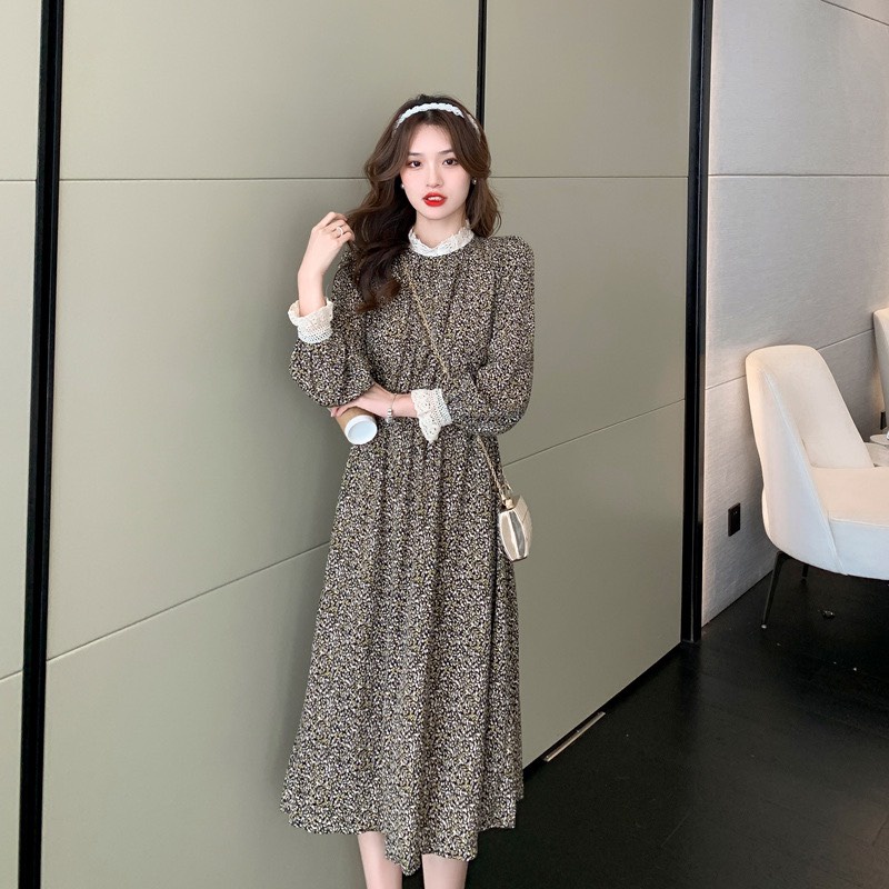Váy bầu thu đông new màu dài tay  max xinh , size 40 -70kg