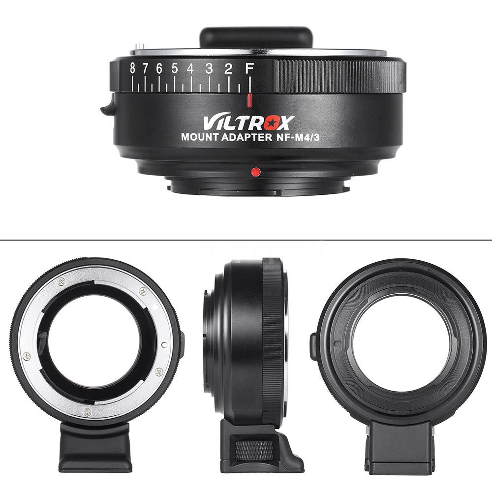 PCER◆ VILTROX NF-M4/3 Mount Adapter Ring for Nikon G/F/AI/S/D Type Lens to M4/3 Mount Camera for Pan