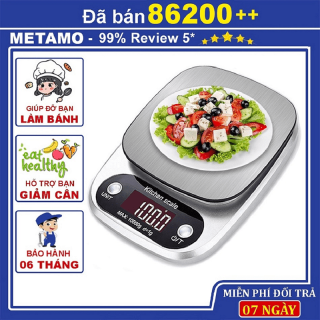 Cân tiểu ly điện tử nhà bếp mini định lượng 1g - 5kg làm bánh độ chính xác cao kèm 2 viên pin AAA