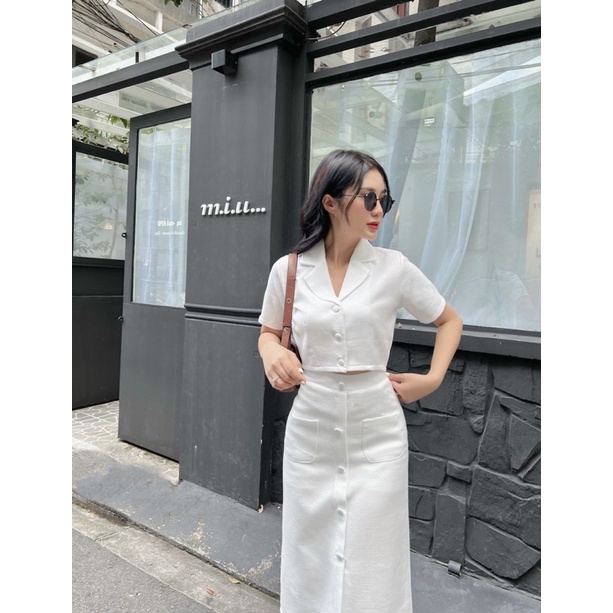 Sét Vest CV Dài Nút Bọc