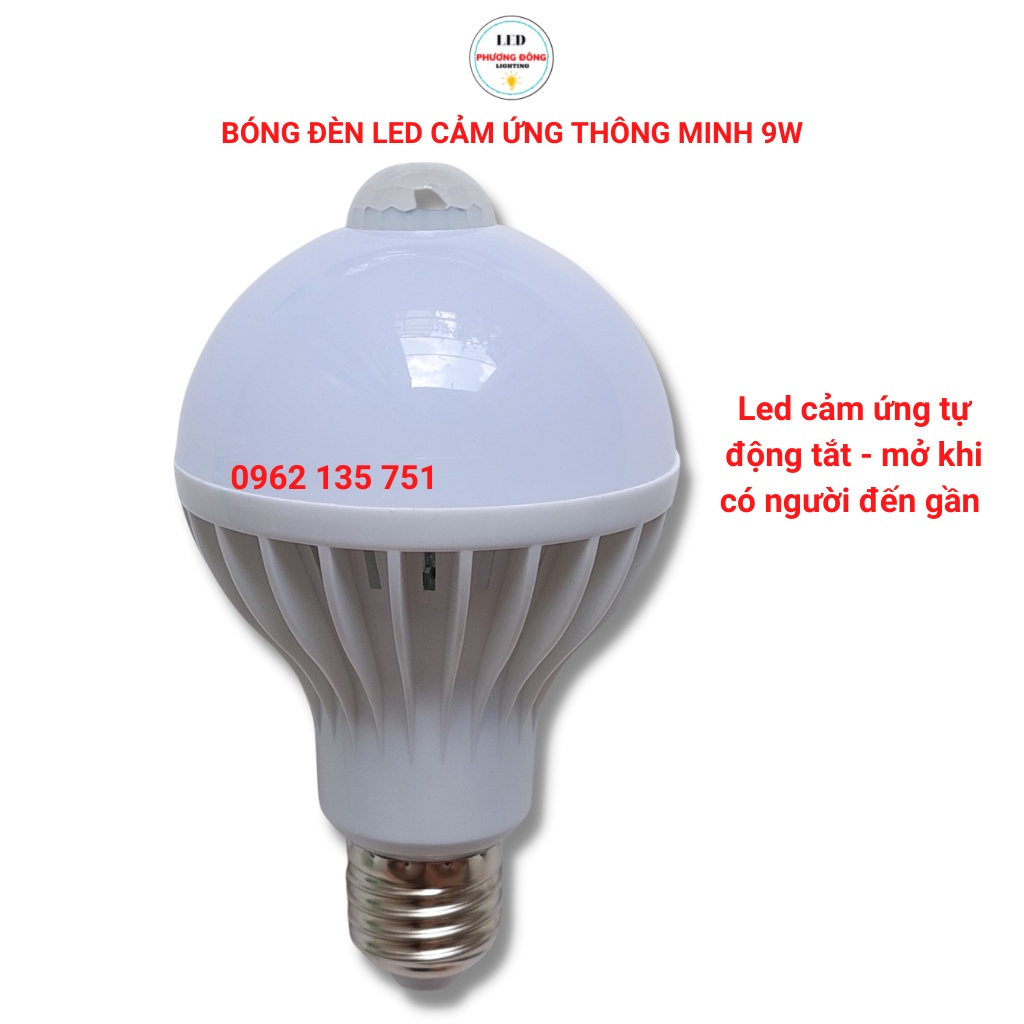 Bóng Đèn Led Cảm Ứng Thông Minh (Tự động Bật Tắt khi có người tới gần)