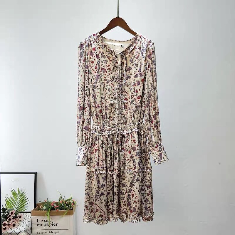 Đầm lụa hoa tím Eifini