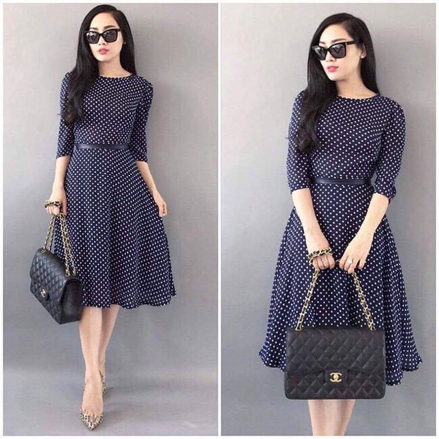 Đầm xoè chấm bi