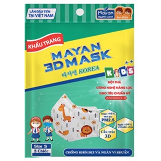 Khẩu trang Mayan 3D mask Kids ++ (Gói 5 cái)