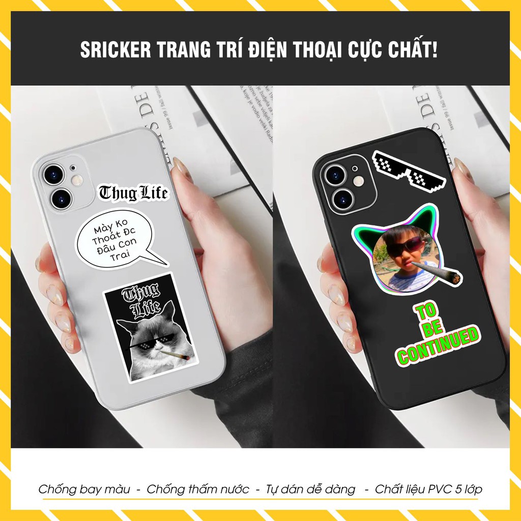 Hình Dán Sticker Thiết Kế Theo Yêu Cầu Mẫu Mày Không Thoát Được Đâu Con Trai Set Số Lượng 5 Hình Tại Azsticker