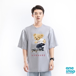 Áo thun basic phom rộng hình in gấu M47 One shop