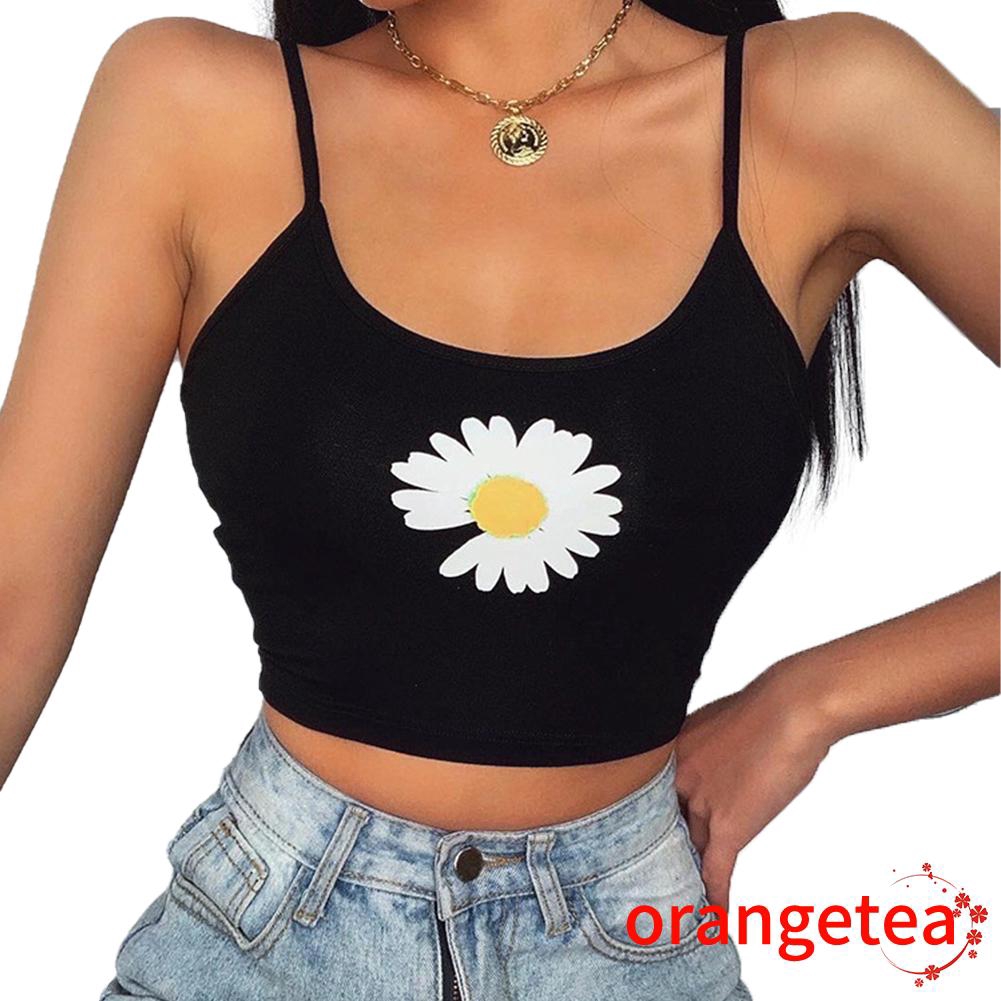 ✨WBB-Women Sexy Daisy Print Tank Top Vest Top Summer Fashion Sleeveless Crop Top for Ladies