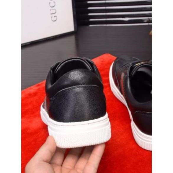 NEW- | Bán Chạy | 👟 Giày Gucci da đen lịch lãm chuẩn : Tặng Vớ 0k SẴN Xịn Nhẩt $ *$
