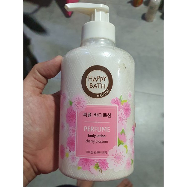 Dưỡng thể giữ ẩm da hương hoa anh đào Happy Bath Cherry Blossom body lotion 450ml (Hàn Quốc)