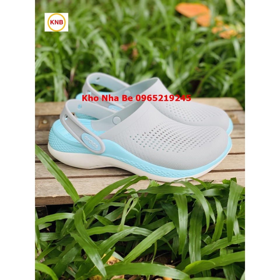 Dép sục cross 360 Literide clog màu ghi xanh, Dép Sục Nam Nữ Literide Clog 360 Đi Nắng Mưa Cao Cấp, cực chất hàng xịn
