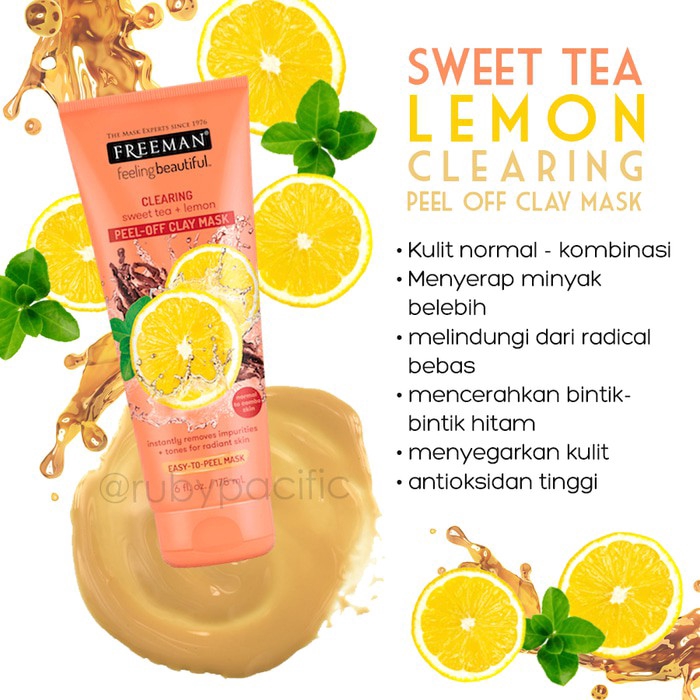 (hàng Mới Về) Mặt Nạ Đất Sét Lột Mụn Đầu Đen Freeman Sweet Tea & Lemon 175ml