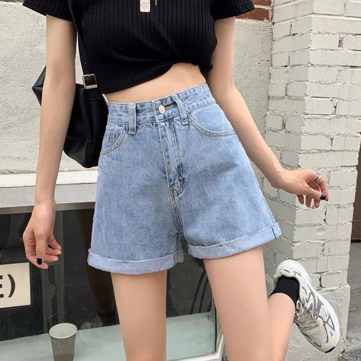 [Mã ICBFRI15 giảm 15K đơn 99K] Quần Sooc Bò Jeans Nữ MIAA Thiết Kế Cạp Cao Một Khuy Đủ 3 Màu Cá Tính - QS33