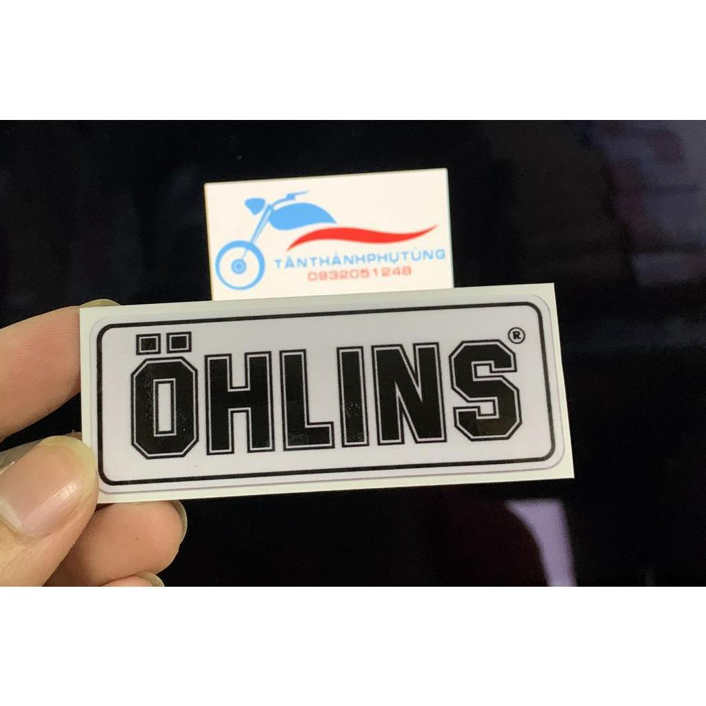 Tem Decal chữ Ohlins 8x3cm- giá 1 tem