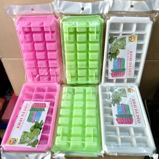 Khuôn rau câu vuông, khuôn thạch phô mai, khay đá vuông 21 viên