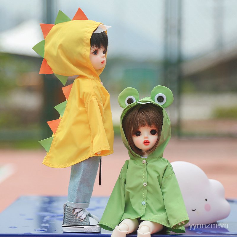 Áo Mưa Hình Chú Ếch Màu Xanh Lá Dễ Thương Bjd 6sub-doll Ob24 Tỉ Lệ 1 / 6