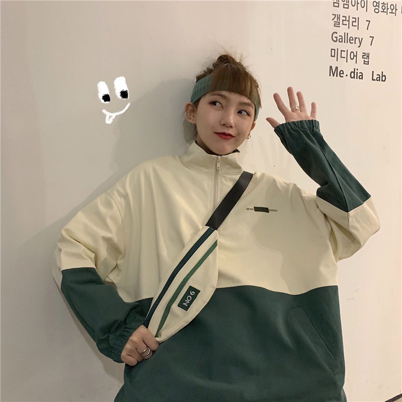 【ZHELIHANGFEI】Áo Thun POLO Tay Dài Dáng Rộng Bằng Cotton Nguyên Chất Phong Cách Preppy