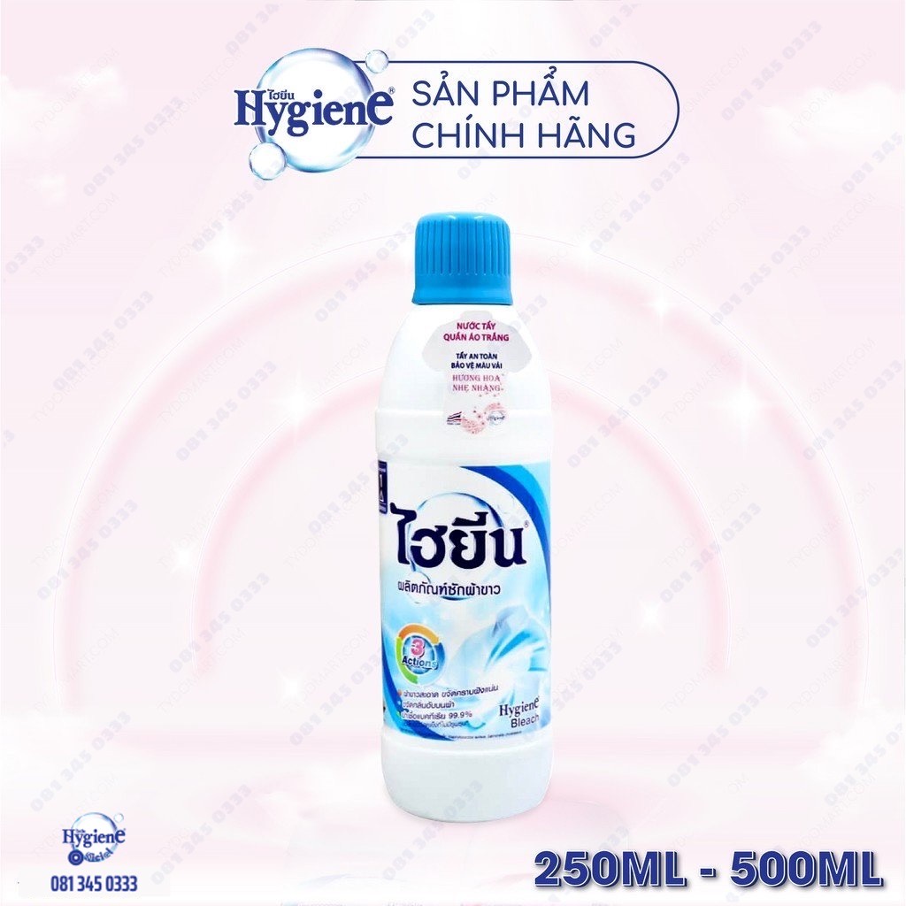 Thuốc tẩy mốc quần áo trắng/màu Hygiene Thái Lan 250ml Siêu Sạch Không Gây Mùi Tẩy