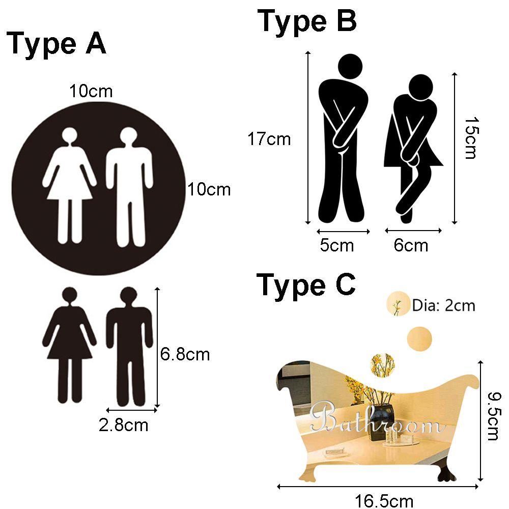 Đề Can Dán Cửa Toilet / Gương Soi Họa Tiết Vui Nhộn