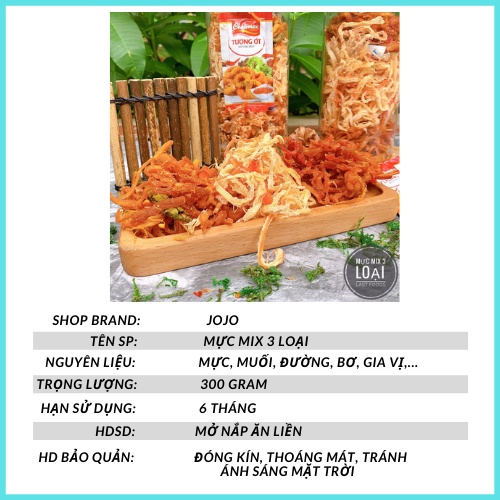 Mực mix 3 loại 300g JOJO Đồ ăn vặt hà nội vừa ngon vừa rẻ | BigBuy360 - bigbuy360.vn