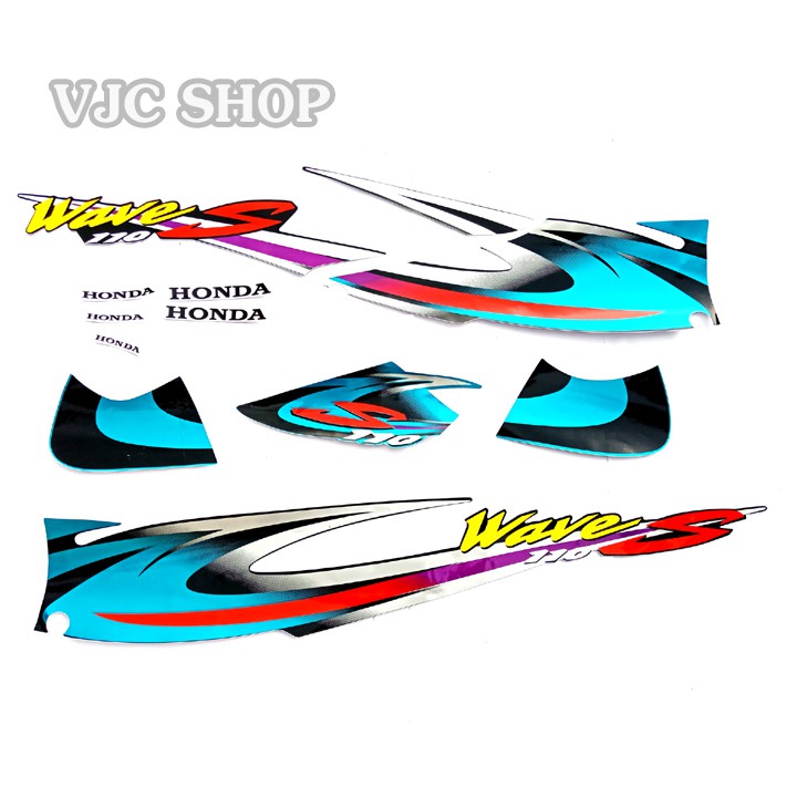 Bộ tem xe Wave 110S màu xanh