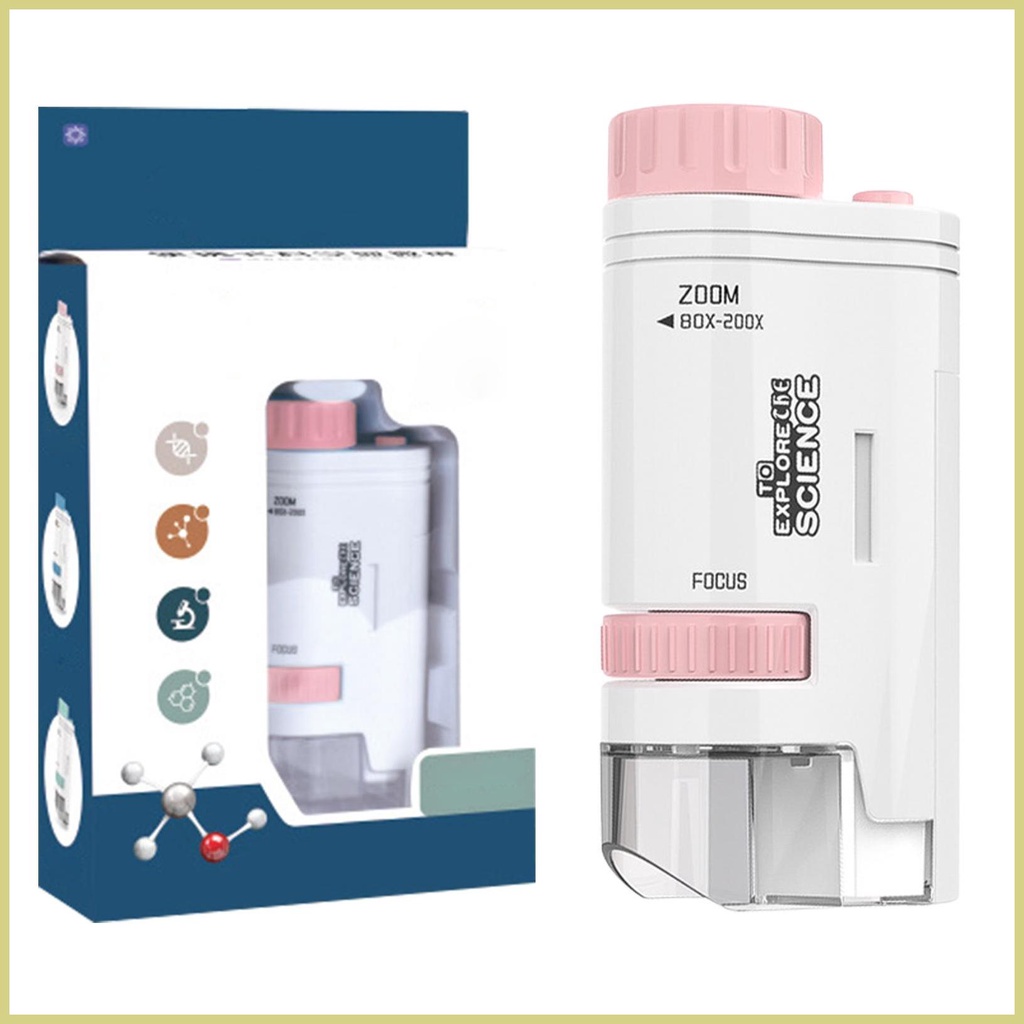 Kính Hiển Vi Cầm Tay Mini Di Động Có Đế Tháo Rời Cho Trẻ Học Sinh