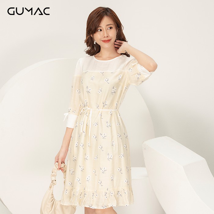 Đầm hoa phối đô GUMAC DA913