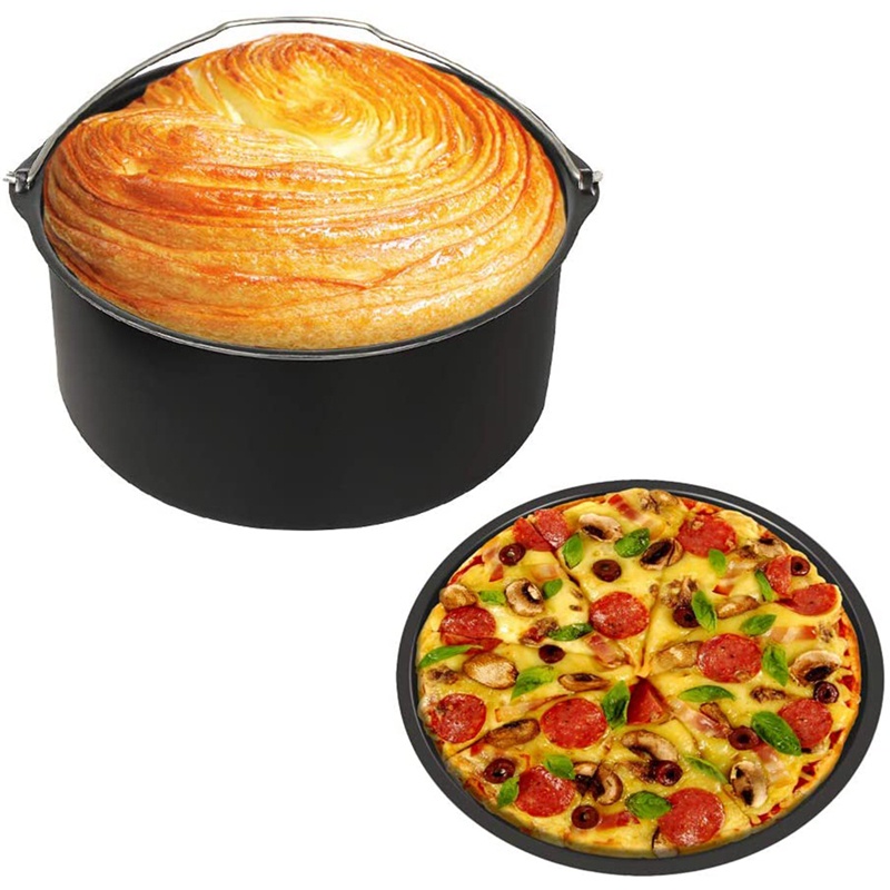 Set 2 Khay Nướng Bánh Pizza 7-Inch Chống Dính