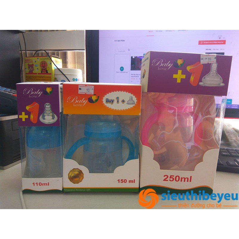 Bình sữa silicon 2 trong 1 baby love