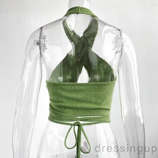 Áo Crop top cổ dây DRE-Nữ, Áo Crop top không tay màu trơn mùa hè dành cho nữ, S / M / L