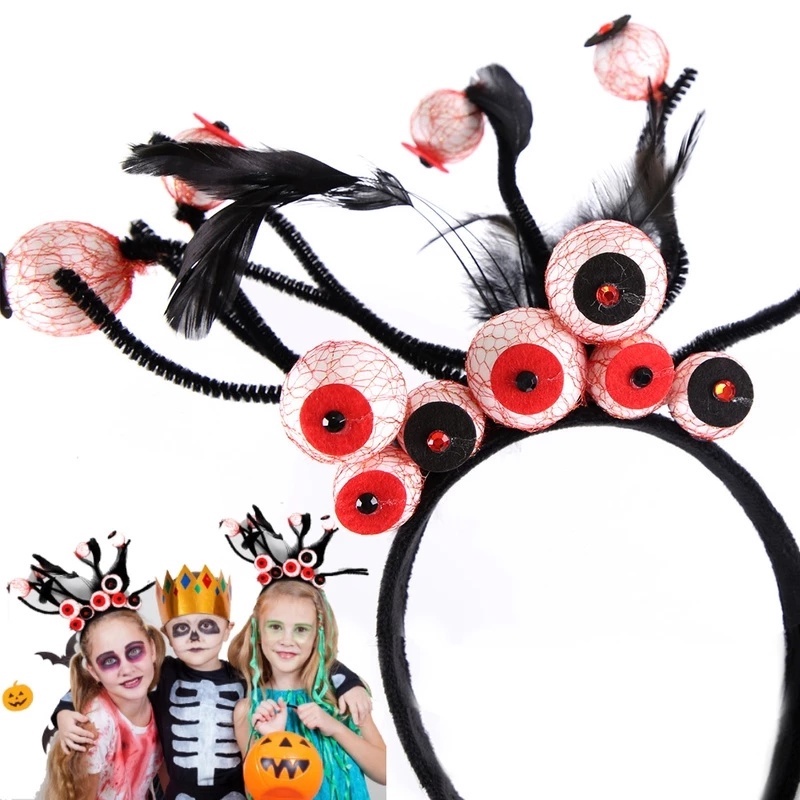 (Meteorite) Băng Đô Hóa Trang Halloween Hình Đôi Mắt Sáng Tạo