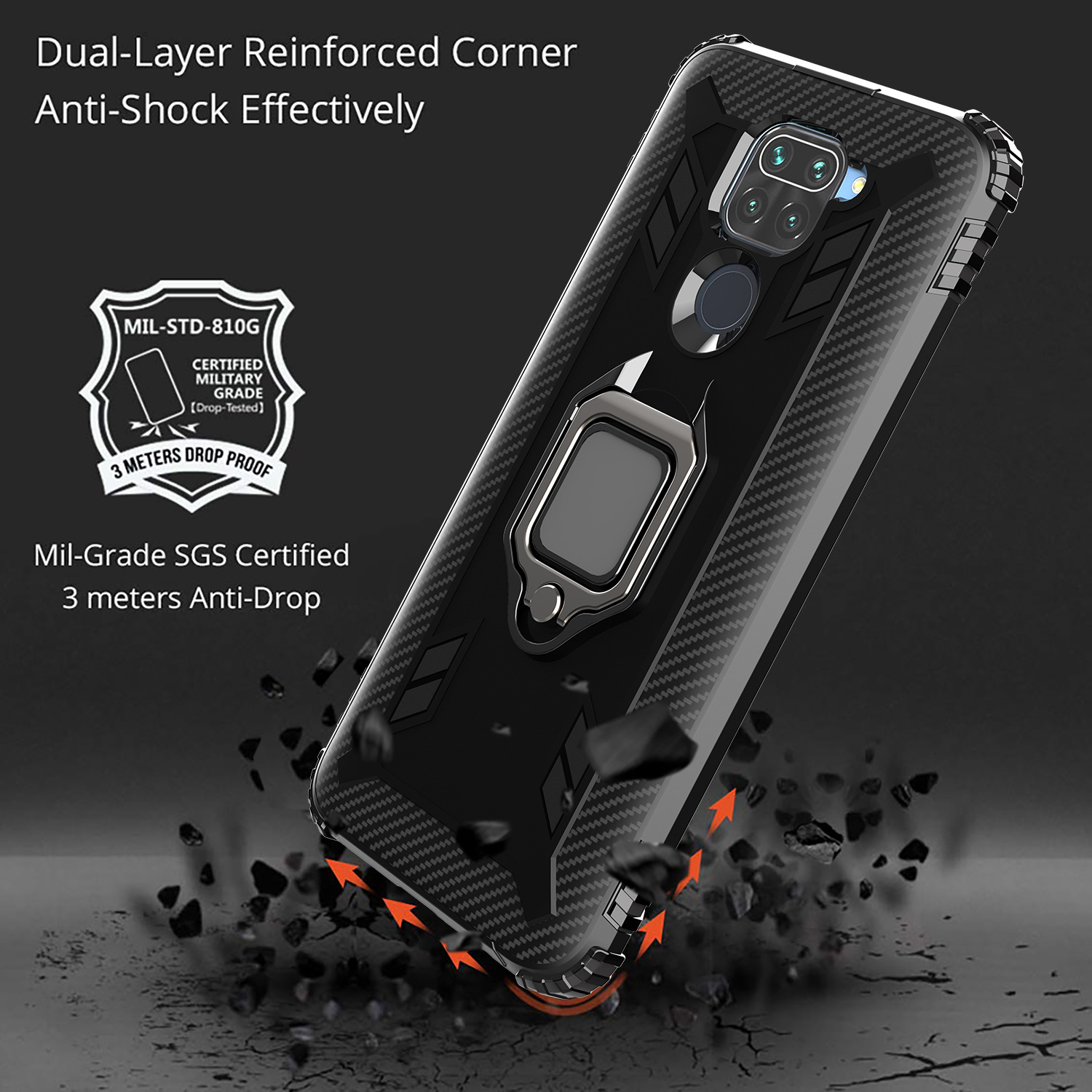 Ốp Lưng Bảo Vệ Chống Sốc 3c Có Nam Châm Cho Redmi Note 9 Redmi 10x 4g | BigBuy360 - bigbuy360.vn