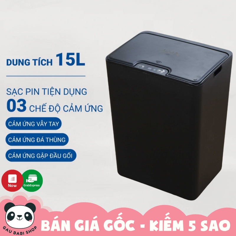 FREE SHIP !!! Thùng rác cảm ứng thông minh 15 lít M&amp;L FH-2 - Hàng chính hãng bảo hành 03 tháng màu đen