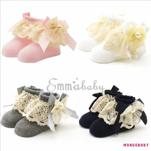 Vớ cotton ren dễ thương cho bé gái