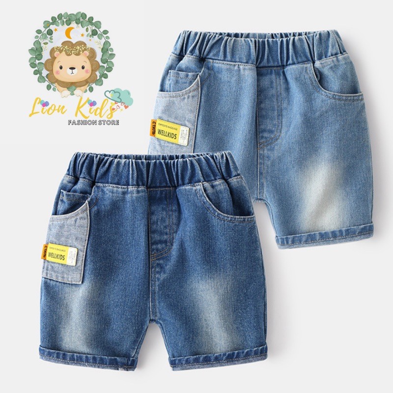 Quần short Jean WELLKIDS cho bé trai - xuất Âu , chất mềm