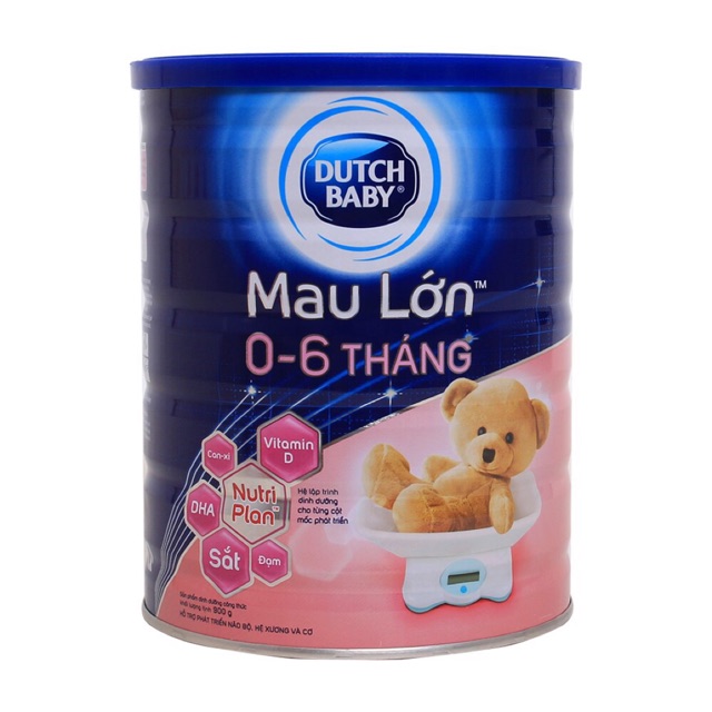 Sữa bột dutch baby mau lớn 0-6 tháng 900g