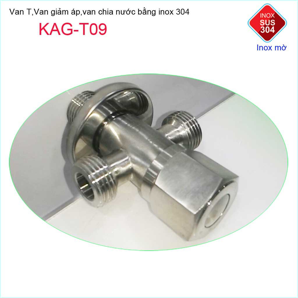 Van giảm áp lực nước chữ T , van T chia nước  Inox 304 Roto KAG-T09