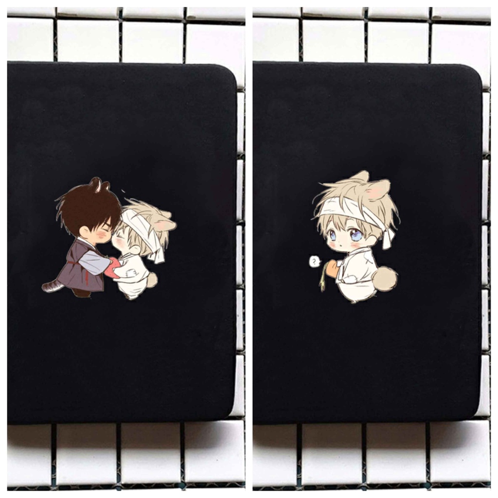 Sổ bìa da A6 in hình NO LOVE ZONE anime chibi ghi chép tiện lợi