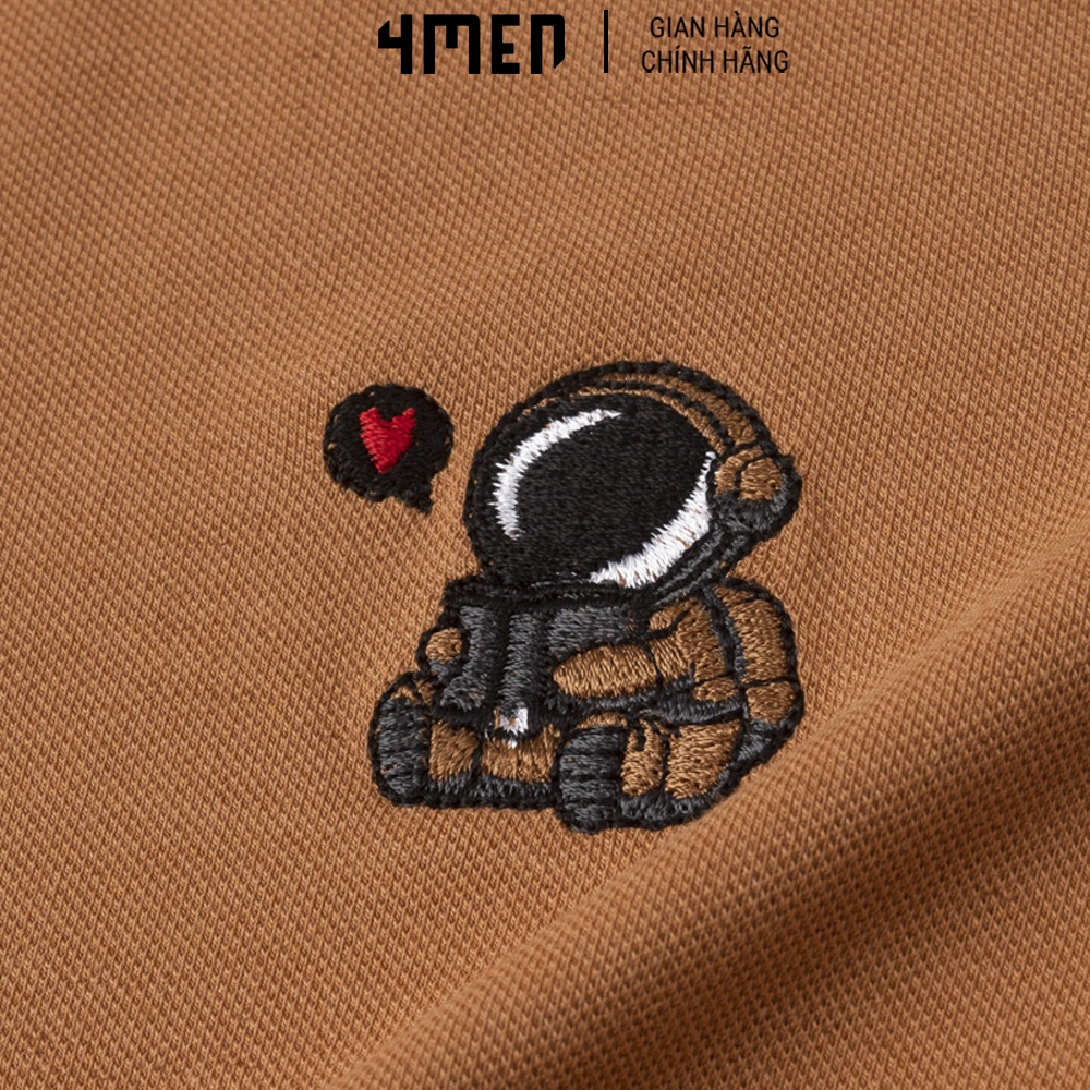 Áo Polo Slimfit Phi Hành Gia 4MEN PO078 cổ bẻ tay ngắn, vải cá sấu dày dặn, mềm mại và co giãn tốt