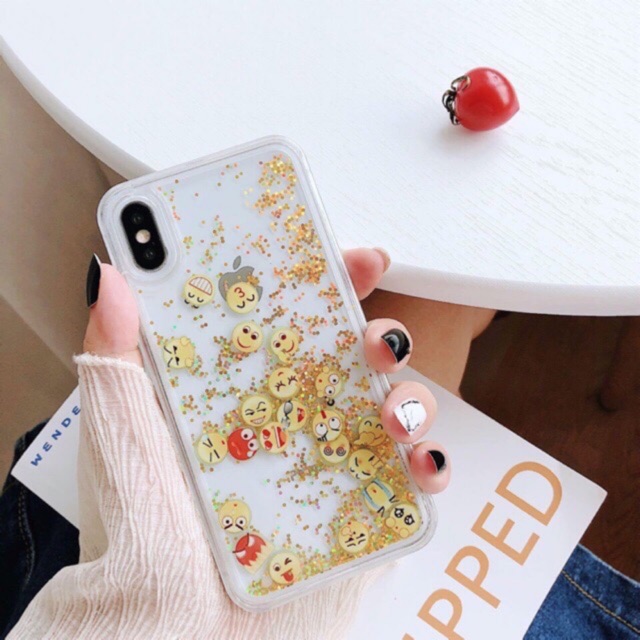 Ốp nhũ nước chảy hình icon mặt cười ( Giá rẻ nhất Shopee )