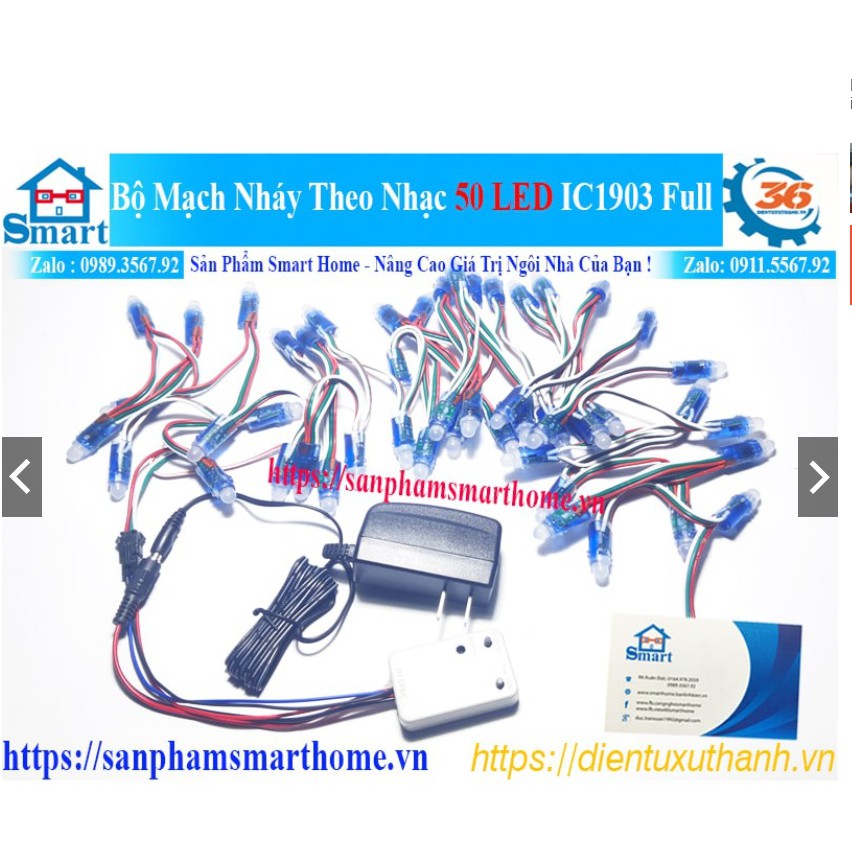 [VIELINK,Z]Bộ mạch 50 Led nháy theo nhạc sử dụng Ic1903, phiêu theo điệu nhạc, hey, hey, hey...